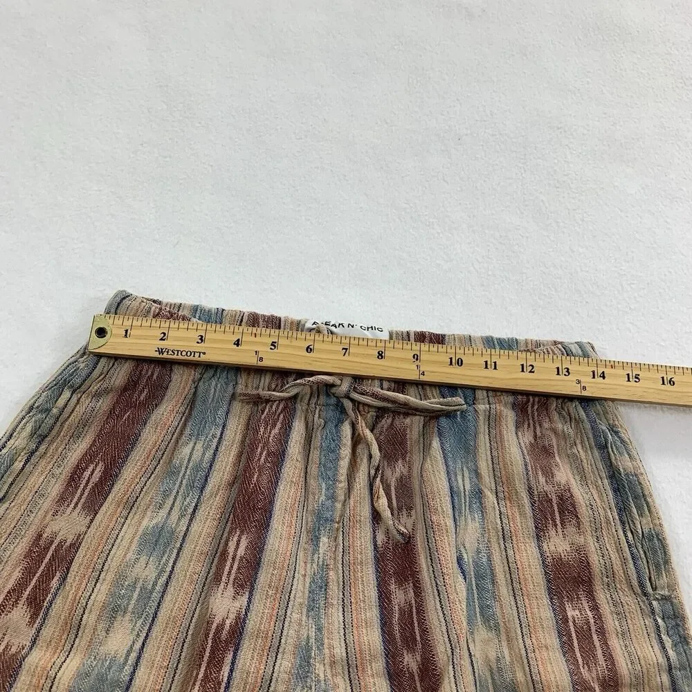 Freak N Chic 100% Woven Cotton Wide Leg Elastic Waist Drawstring Medium Beige M - Picture 6 of 8